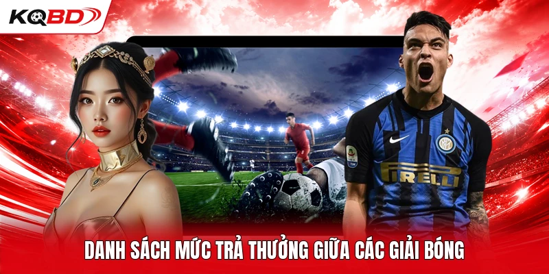 Danh sách mức trả thưởng giữa các giải bóng