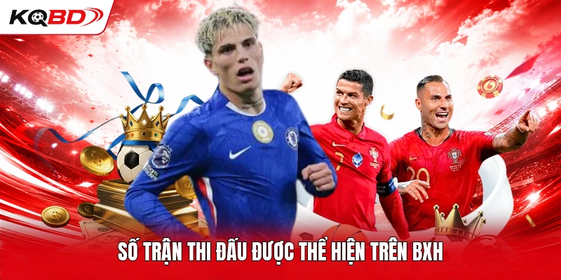 Số trận thi đấu được thể hiện trên BXH